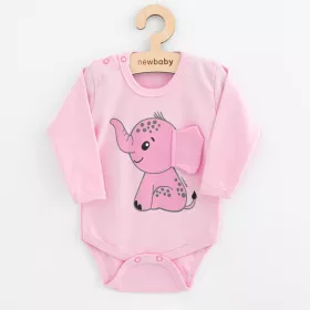 Kojenecké body s dlouhým rukávem New Baby Happy Elephant pink Růžová | 74 (6-9m), 80 (9-12m), 86 (12-18m)