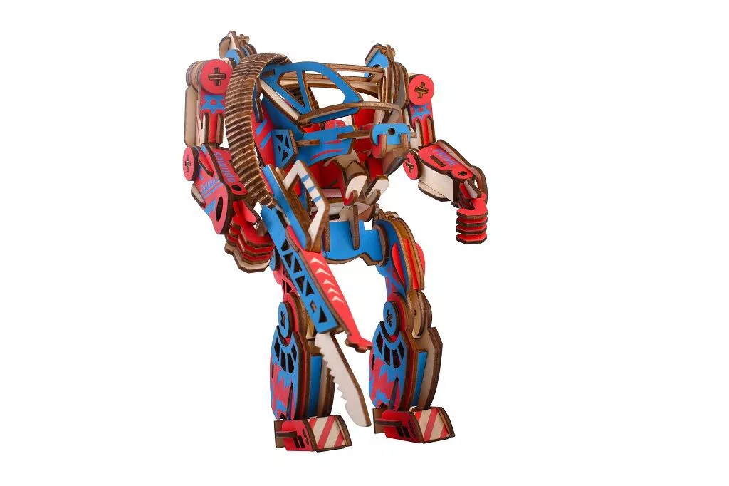 Woodcraft Dřevěné 3D puzzle Powersuit barevný RAPPA