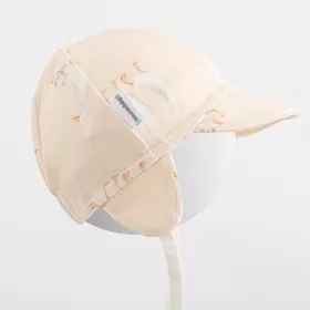 Dětská bavlněná čepička s kšiltem New Baby Husičky Béžová | 56/62, 80/86