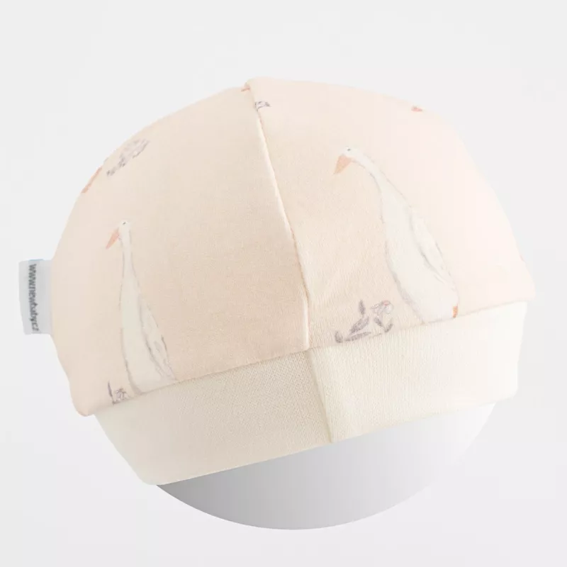 Kojenecká bavlněná čepička New Baby Husičky Béžová