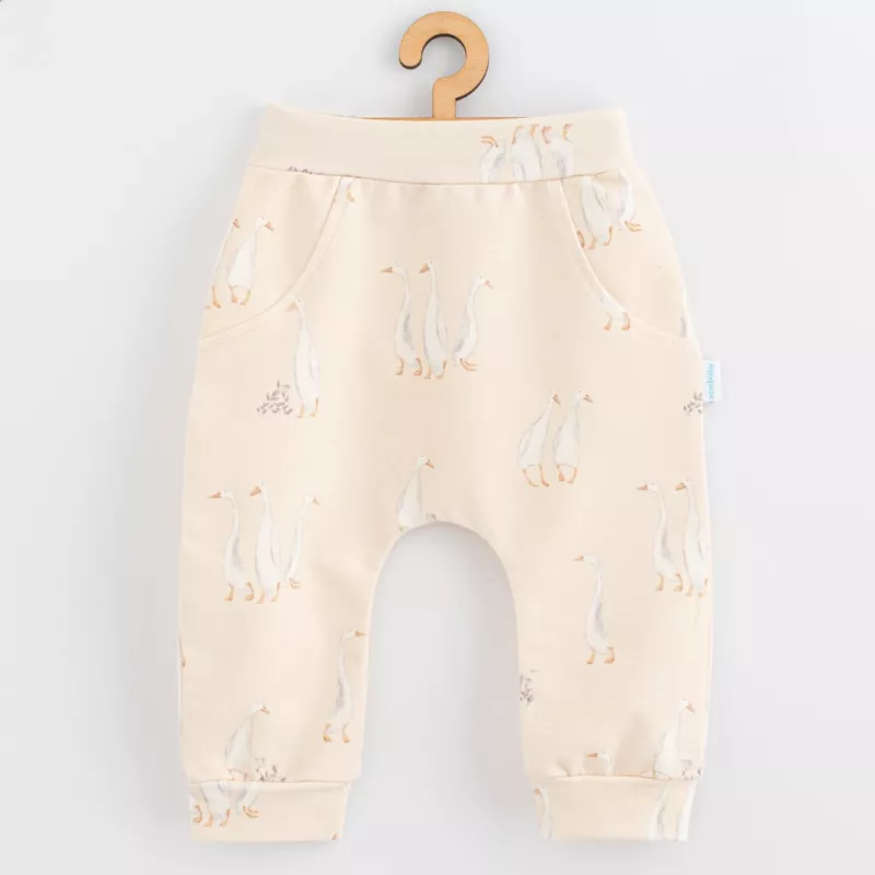 Kojenecké bavlněné tepláčky New Baby Husičky Béžová