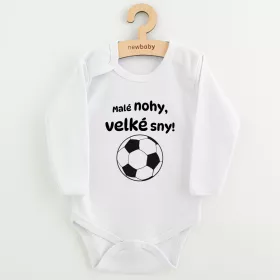 Dětské body s potiskem New Baby Malé nohy, velké sny! Bílá | 56 (0-3m), 62 (3-6m), 68 (4-6m), 74 (6-9m), 80 (9-12m), 86 (12-18m)