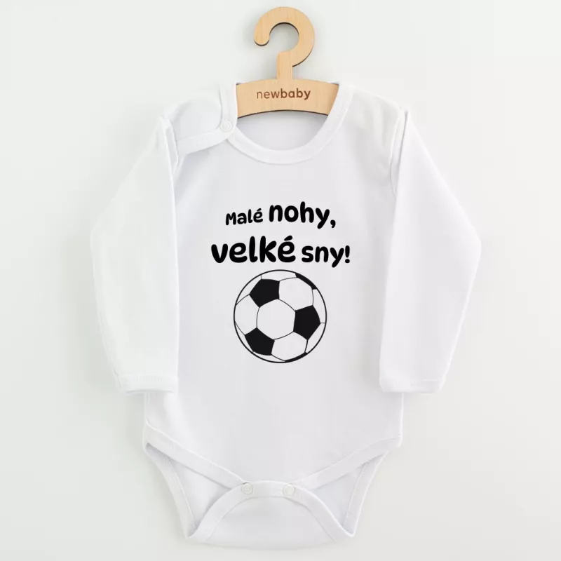 Dětské body s potiskem New Baby Malé nohy, velké sny! Bílá