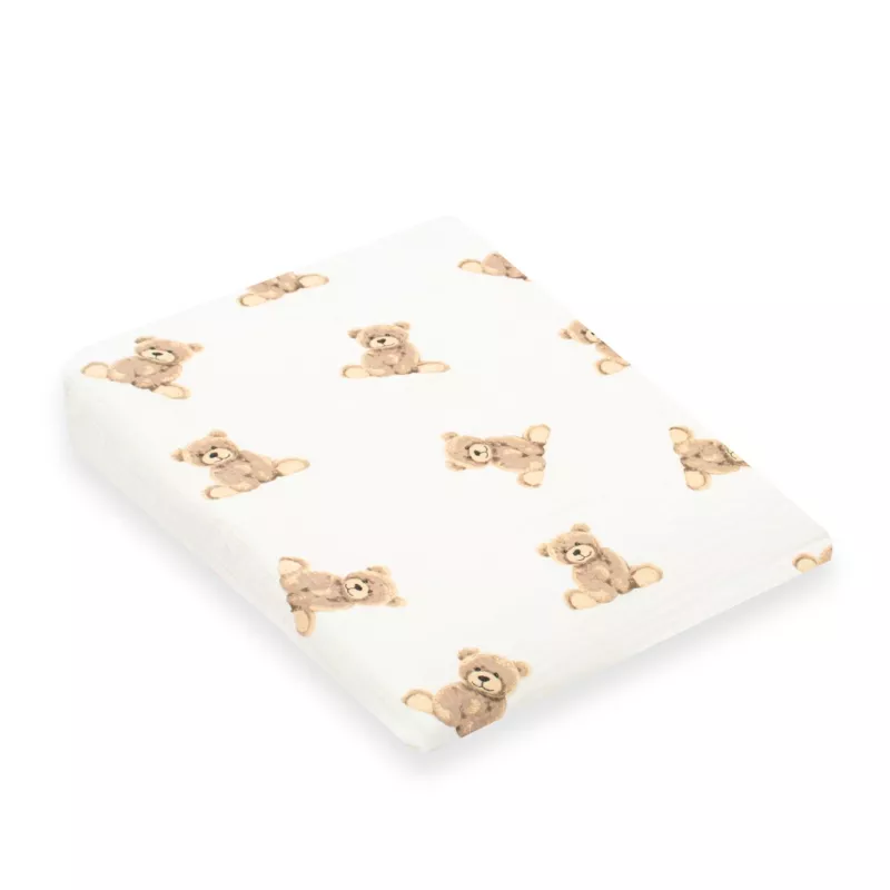 Mušelínový potah na kojenecký polštář-klín New Baby STANDARD 30x37cm bear