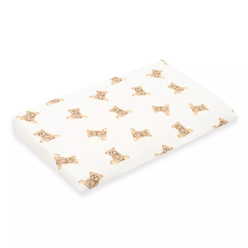 Mušelínový potah na kojenecký polštář-klín New Baby STANDARD 59x37cm bear