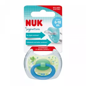 Šidítko NUK Signature 6-18 m blue Modrá