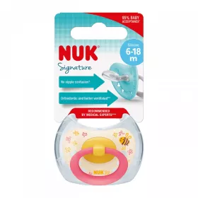 Šidítko NUK Signature 6-18 m pink Růžová