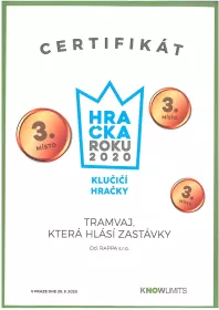 Tramvaj která hlásí zastávky česky 28 cm BRNO RAPPA