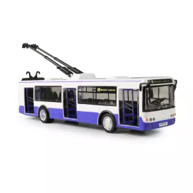 Trolejbus který hlásí zastávky česky 28 cm modrý RAPPA