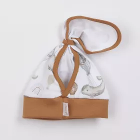 Kojenecká bavlněná čepička-šátek Nicol Miki Dle obrázku