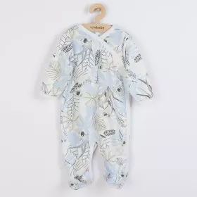 Kojenecký bavlněný overal s bočním zapínáním New Baby Lovely modrý
