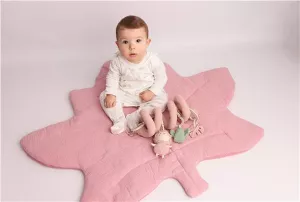 Mušelínová hrací deka New Baby Maple Leaf pink