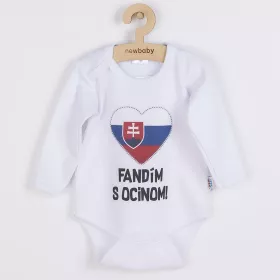 Body s potiskem New Baby Fandím s ocinom biele Bílá