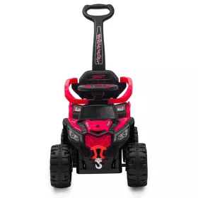 Dětské elektrické odrážedlo Baby Mix Ruggy s vodící tyčí červené