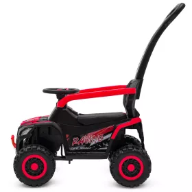 Dětské elektrické odrážedlo Baby Mix Ruggy s vodící tyčí červené