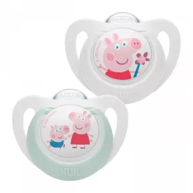 Dudlík NUK Star Peppa Pig 0-6 m 2 ks Bílá | 0-6 m