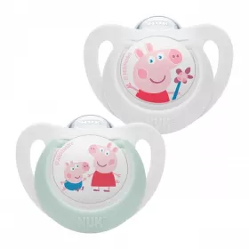 Dudlík NUK Star Peppa Pig 18+m 2 ks Bílá | 18+ m