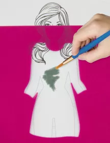Kreativní set modní design návrhářka 36 listů + 5 listů šablon + samolepky RAPPA