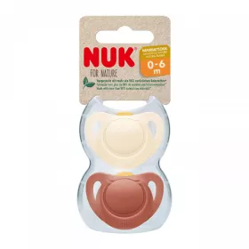 Latexový dudlík NUK For Nature 0-6m 2 ks box červená Červená