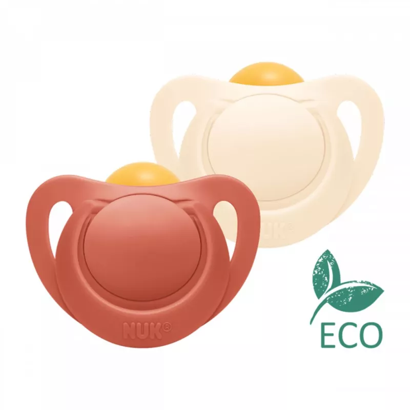 Latexový dudlík NUK For Nature 0-6m 2 ks box červená Červená