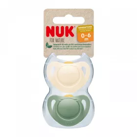 Latexový dudlík NUK For Nature 0-6m 2 ks box zelená