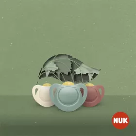 Latexový dudlík NUK For Nature 0-6m 2 ks box zelená
