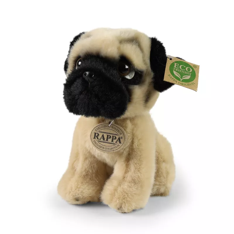 Plyšový pes mops 18 cm ECO-FRIENDLY RAPPA
