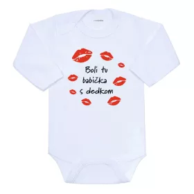 Dětské body s potiskem New Baby Boli tu babička s dedkom Bílá | 56 (0-3m), 62 (3-6m), 68 (4-6m), 74 (6-9m), 80 (9-12m), 86 (12-18m)