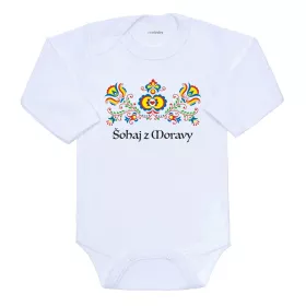 Dětské body s potiskem New Baby Lidový vzor Šohaj z Moravy Multicolor | 56 (0-3m), 68 (4-6m), 74 (6-9m), 80 (9-12m), 86 (12-18m)