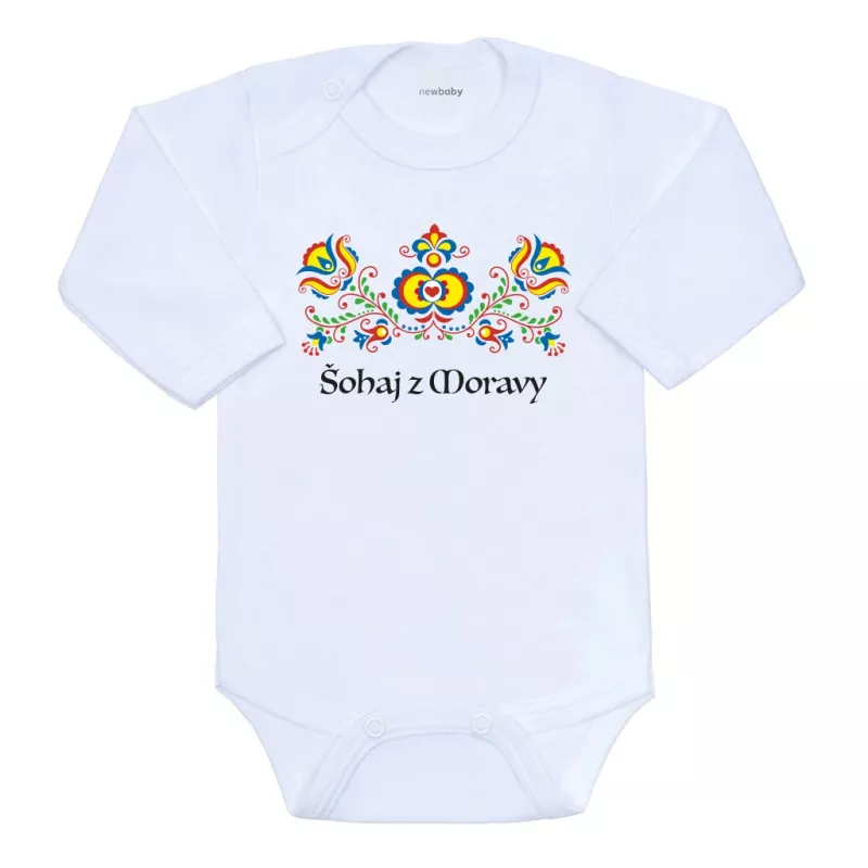 Dětské body s potiskem New Baby Lidový vzor Šohaj z Moravy Multicolor