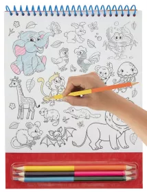 Kreativní set Vymaluj si své samolepky + 3 oboustranné pastelky 8 listů 20x20 cm RAPPA