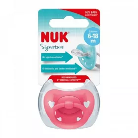 Šidítko NUK Signature 6-18 m růžová heart