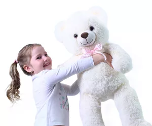 Velký plyšový medvěd Lily krémově bílý s visačkou 78 cm RAPPA