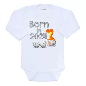 Body s potiskem New Baby Born in 2024 dinosaurus Bílá