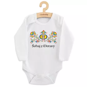 Dětské body s potiskem New Baby Lidový vzor Šohaj z Moravy Multicolor