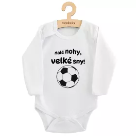 Dětské body s potiskem New Baby Malé nohy, velké sny! Bílá