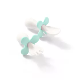Ergonomický příbor pro děti Baby Ono bílozelený