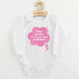Dětské body s potiskem New Baby Když brečím, tak mám asi nějaký problém! růžová | 56 (0-3m), 62 (3-6m), 68 (4-6m), 74 (6-9m), 80 (9-12m), 86 (12-18m)