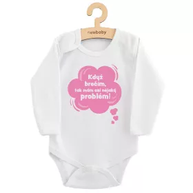 Dětské body s potiskem New Baby Když brečím, tak mám asi nějaký problém! růžová