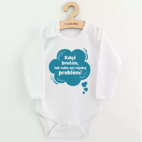 Dětské body s potiskem New Baby Když brečím, tak mám asi nějaký problém! modrá | 56 (0-3m), 62 (3-6m), 68 (4-6m), 74 (6-9m), 80 (9-12m), 86 (12-18m)