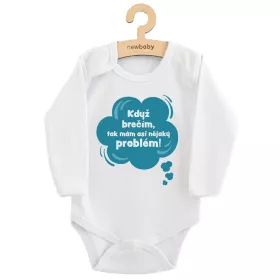 Dětské body s potiskem New Baby Když brečím, tak mám asi nějaký problém! modrá
