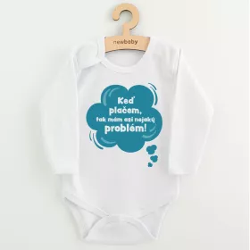 Dětské body s potiskem New Baby Keď plačem, tak mám asi nejaký problém! modrá | 56 (0-3m), 62 (3-6m), 74 (6-9m), 80 (9-12m), 86 (12-18m)