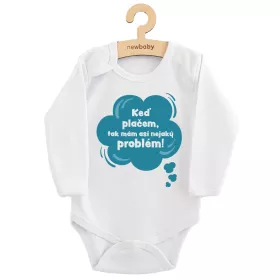 Dětské body s potiskem New Baby Keď plačem, tak mám asi nejaký problém! modrá