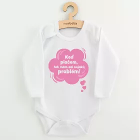 Dětské body s potiskem New Baby Keď plačem, tak mám asi nejaký problém! růžová | 56 (0-3m), 62 (3-6m), 68 (4-6m), 74 (6-9m), 80 (9-12m), 86 (12-18m)