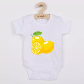 Dětské body s potiskem New Baby Lemon - krátký rukáv Bílá | 56 (0-3m), 62 (3-6m), 68 (4-6m), 74 (6-9m), 80 (9-12m), 86 (12-18m)