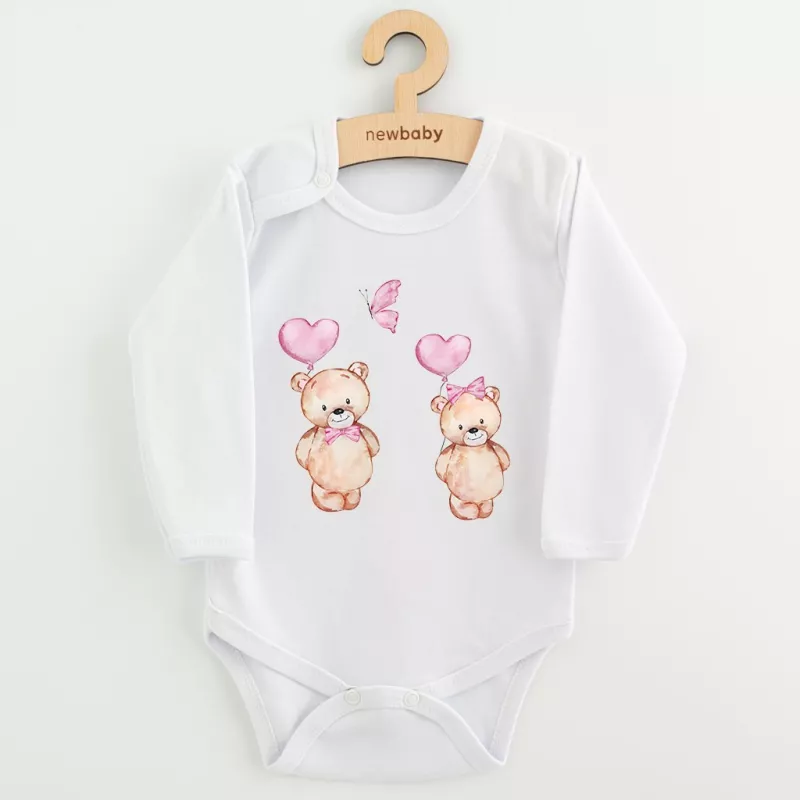 Dětské body s potiskem New Baby Love Bears Bílá