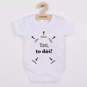 Dětské body s potiskem New Baby Tati, to dáš! - krátký rukáv Bílá | 56 (0-3m), 62 (3-6m), 68 (4-6m), 74 (6-9m), 80 (9-12m), 86 (12-18m)