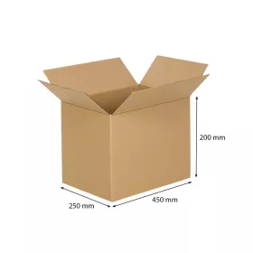 Kartonová krabice klopová 450x250x200 mm třívrtsvá CARERO