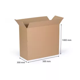 Kartonová krabice klopová 500x300x1000 mm pětivrtsvá CARERO