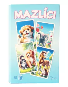 Karty Černý Petr zvířecí mazlíci modrý